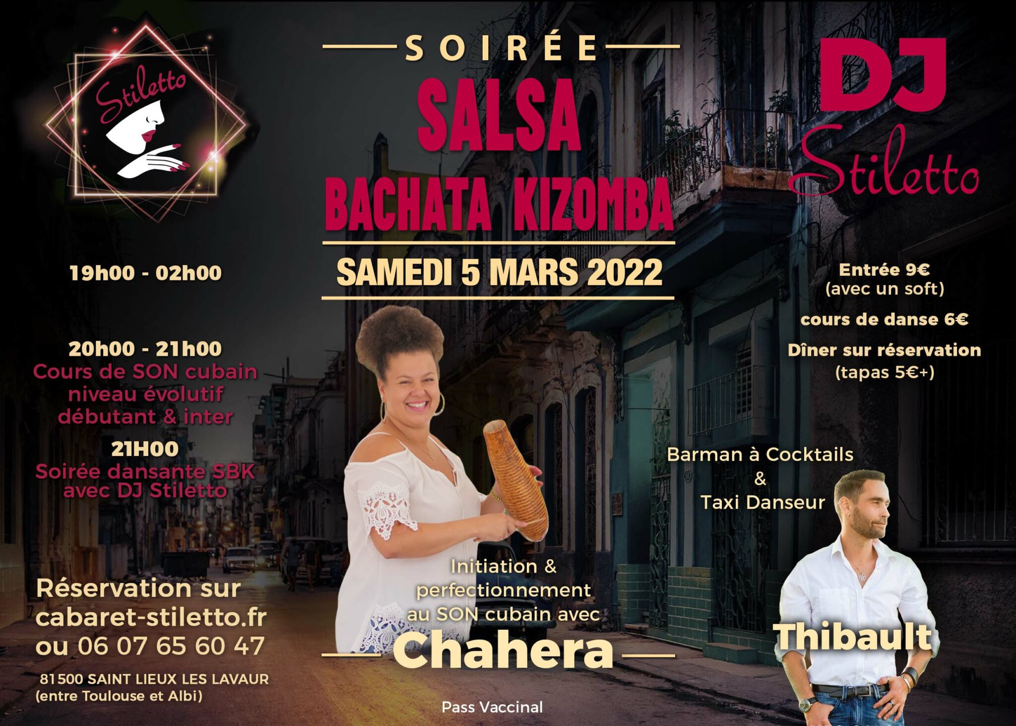Soirée SalsaBachataKizomba & cours de SON Cubain avec Chahera